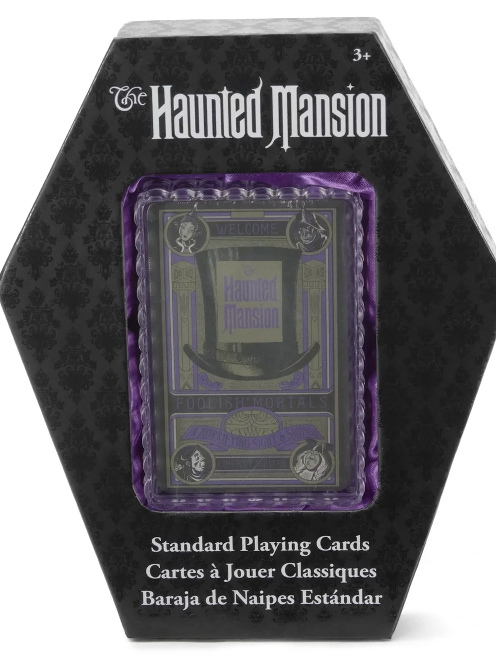 The Haunted Mansion Playing Cards 52 coated card deck in Coffin NIB